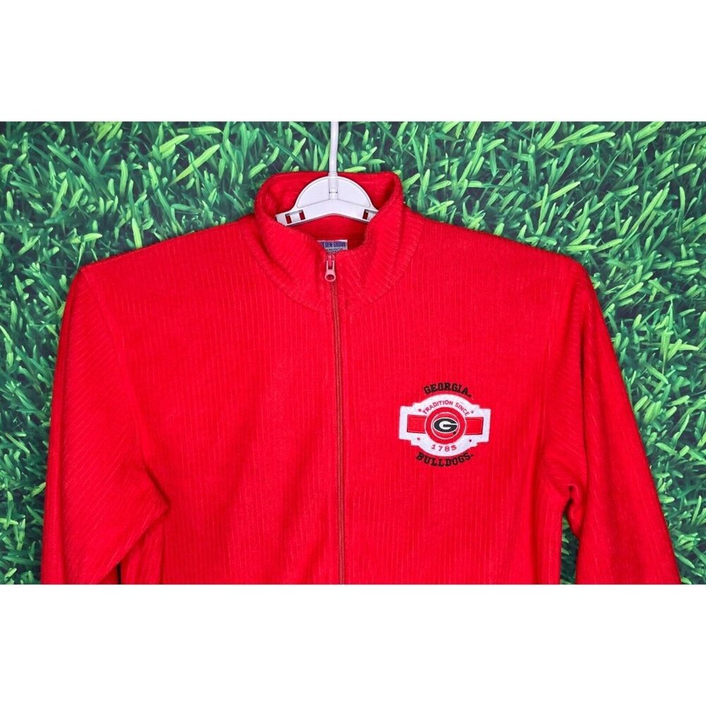 Georgia Bulldogs UGA Dawgs Red Corduroy Embroidered Shirt Jacket Women’s Large